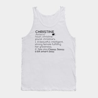 Christine Name Definition Christine Female Name Tank Top